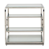 West Side Table - Chrome with Clear