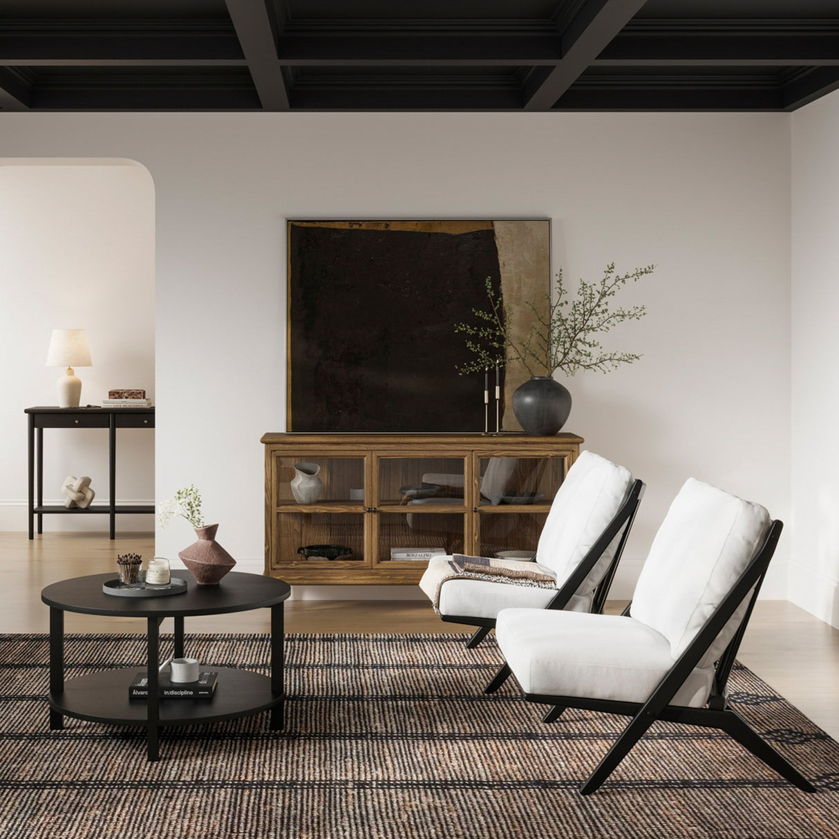 Westport 3 Door Sideboard - Smoked with Clear