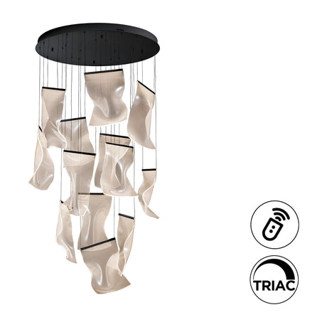 Velos 13 Light LED Chandelier - Black