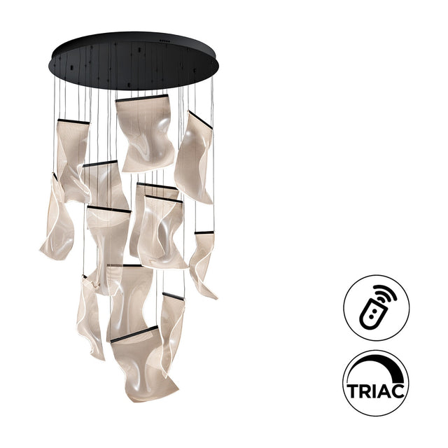Velos 13 Light LED Chandelier - Black