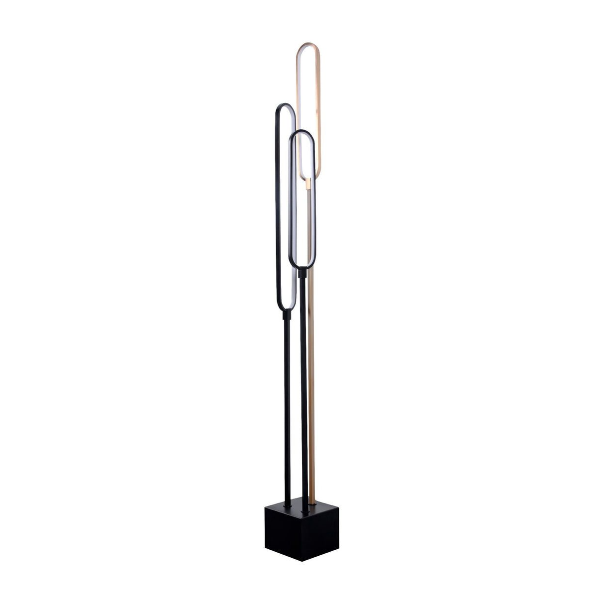 Colette 3 Light LED Floor Lamp - Rose Gold and Black