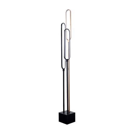 Colette 3 Light LED Floor Lamp - Rose Gold and Black