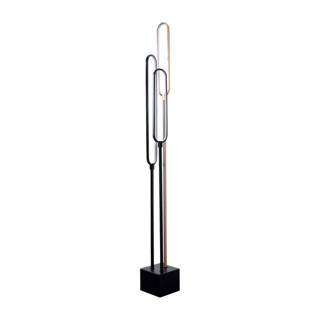 Colette 3 Light LED Floor Lamp - Rose Gold and Black
