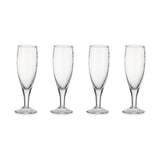 Yala Hammered Flute Champagne Glasses - Clear - Set of 4