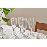 Yala Hammered Flute Champagne Glasses - Clear - Set of 4
