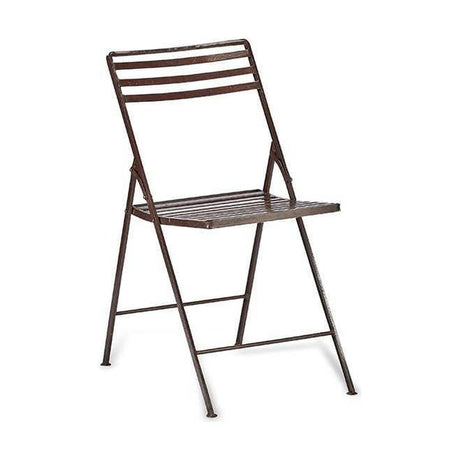 Brelvarne Iron Folding Bistro Garden Chair - Brown