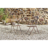 Yealme Iron Folding Bistro Garden Chair - Brown