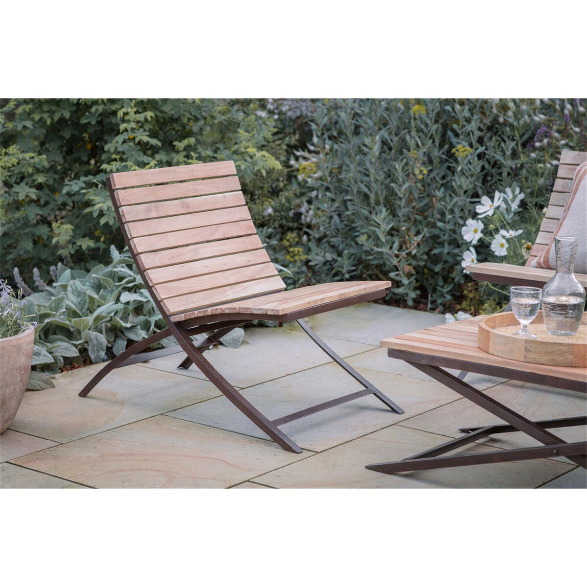 Yatin Slatted Acacia Garden Chair - Natural
