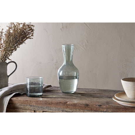 Yala Hammered Glass Carafe - Sage Green