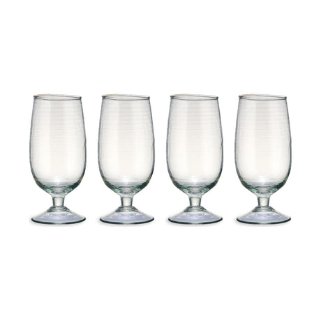 Yala Hammered Stemmed Tumblers - Clear - Set of 4