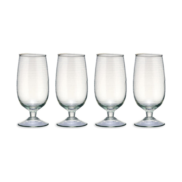 Yala Hammered Stemmed Tumblers - Clear - Set of 4