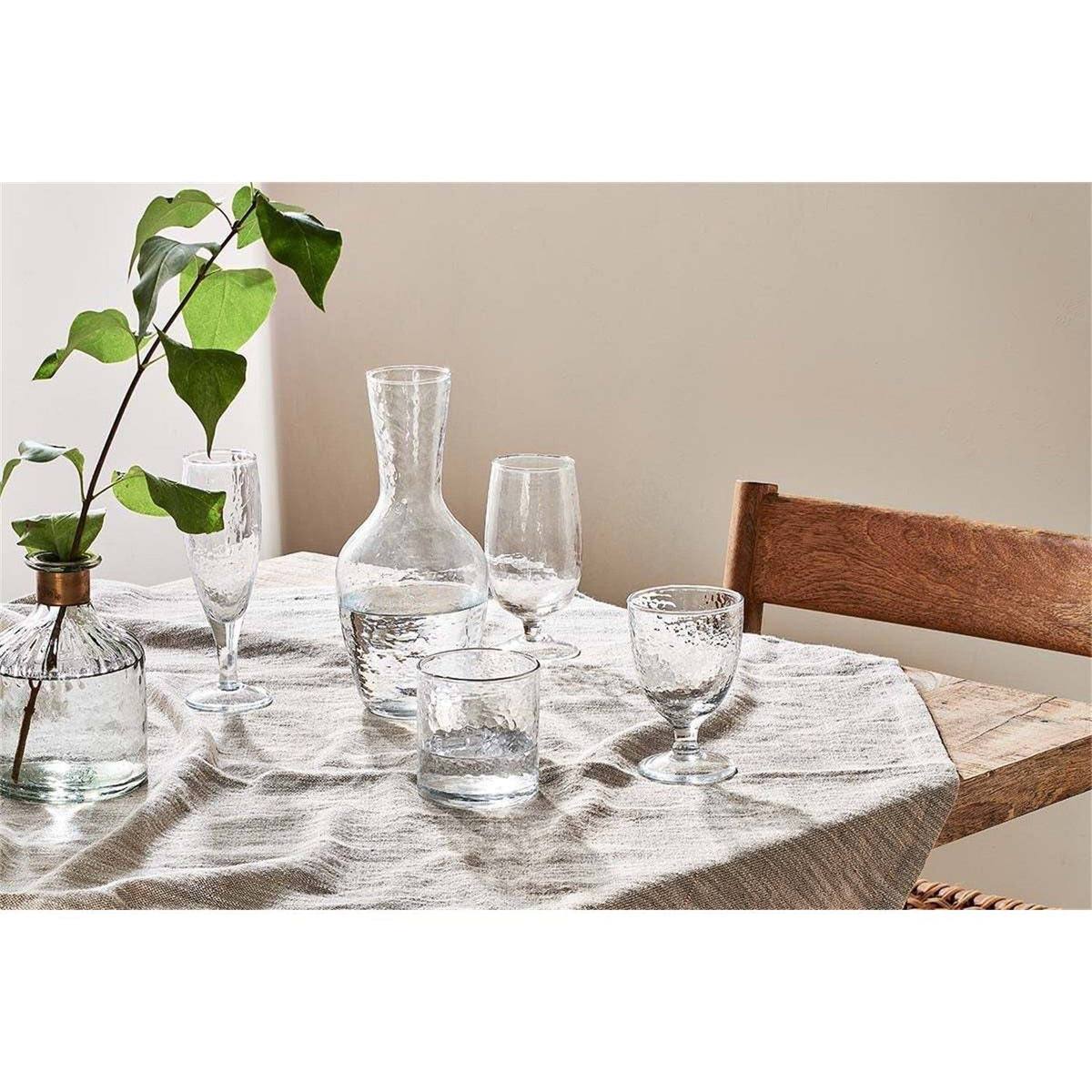 Yala Hammered Stemmed Tumblers - Clear - Set of 4