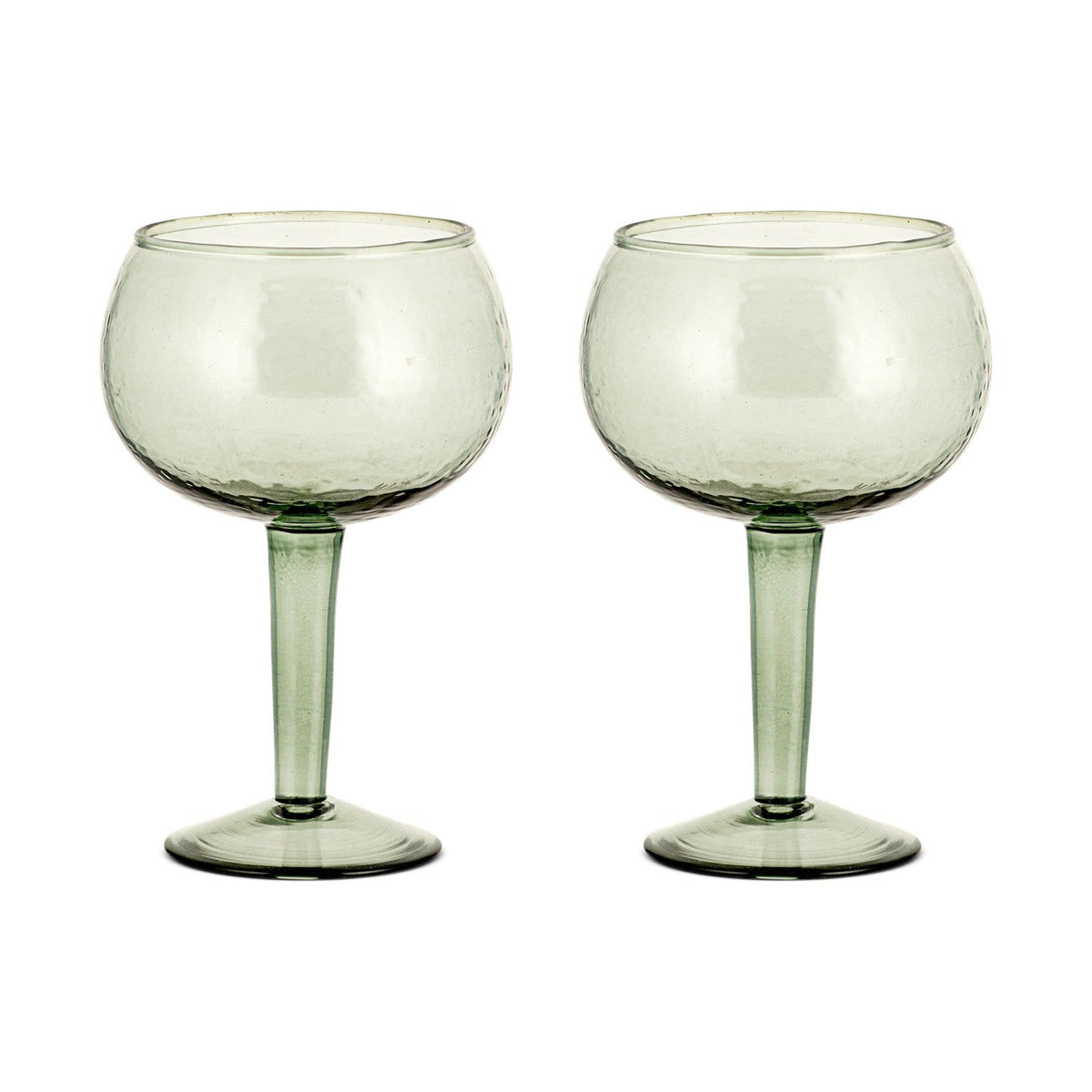 Yala Hammered Gin Glasses - Sage Green - Set of 2