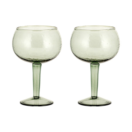 Yala Hammered Gin Glasses - Sage Green - Set of 2