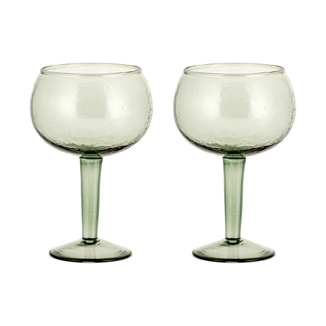 Yala Hammered Gin Glasses - Sage Green - Set of 2