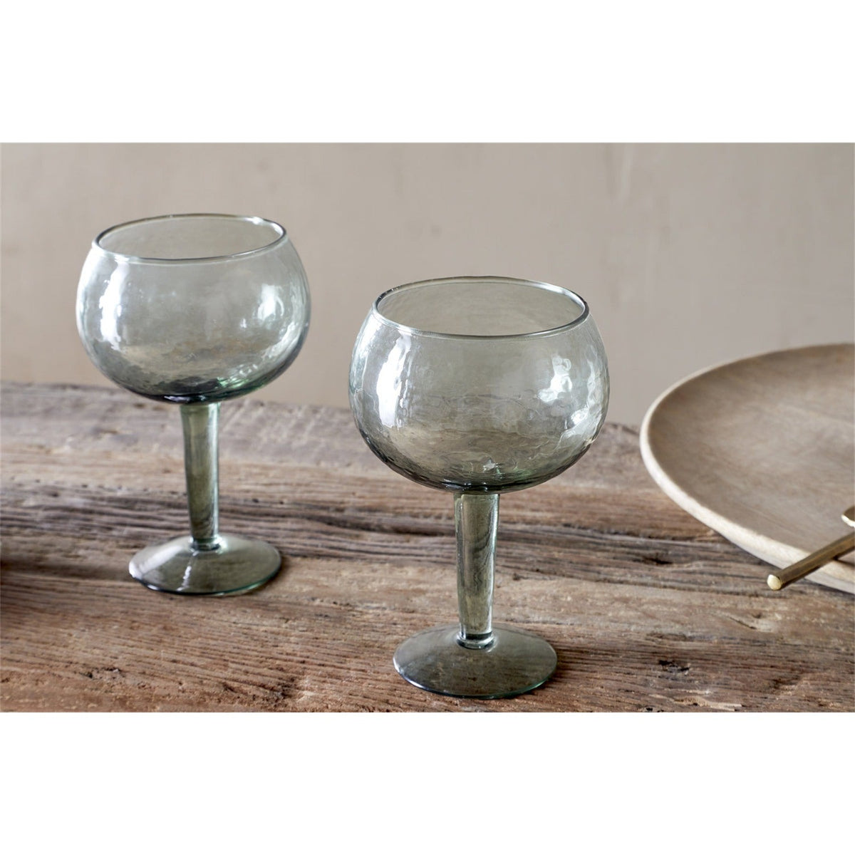 Yala Hammered Gin Glasses - Sage Green - Set of 2