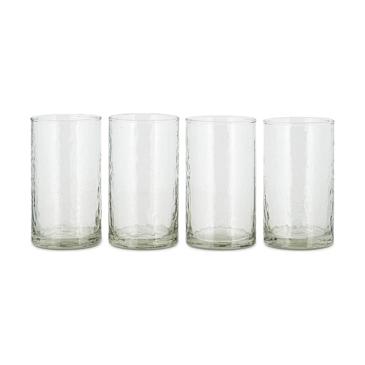 Yala Hammered Highball Tumblers - Clear - Set of 4