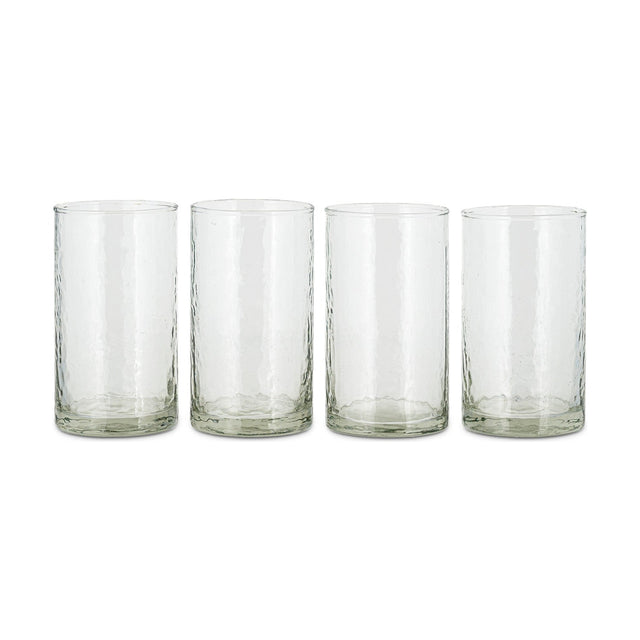 Yala Hammered Highball Tumblers - Clear - Set of 4