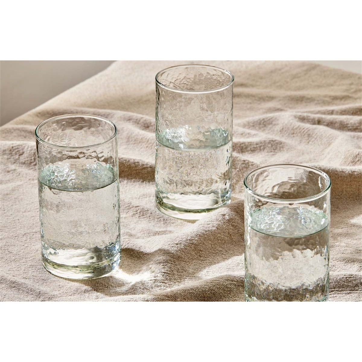 Yala Hammered Highball Tumblers - Clear - Set of 4