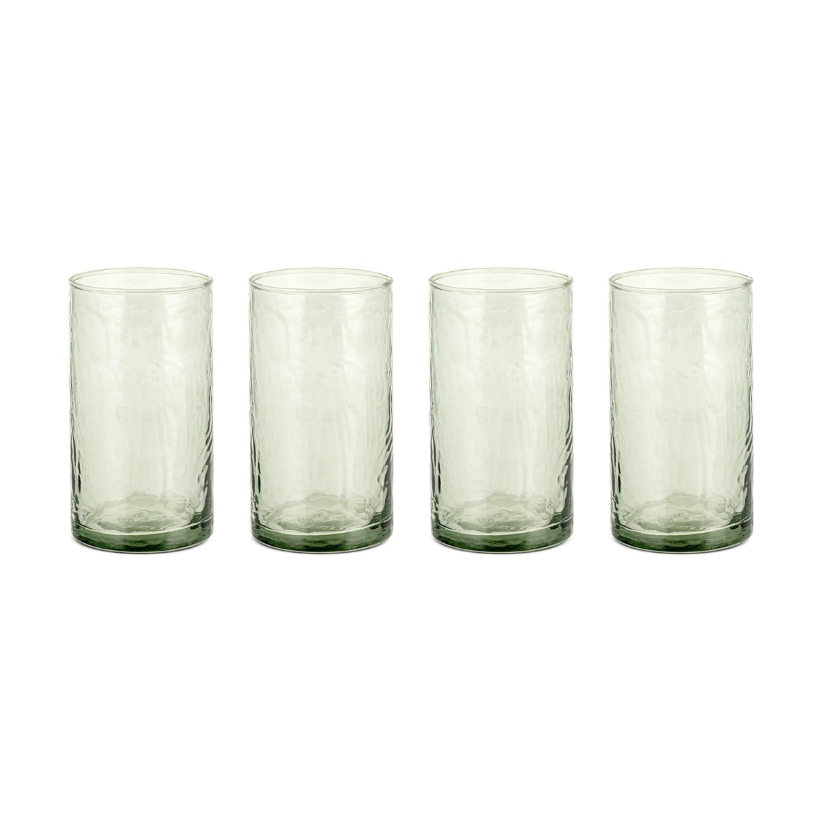 Yala Hammered Highball Tumblers - Sage Green - Set of 4