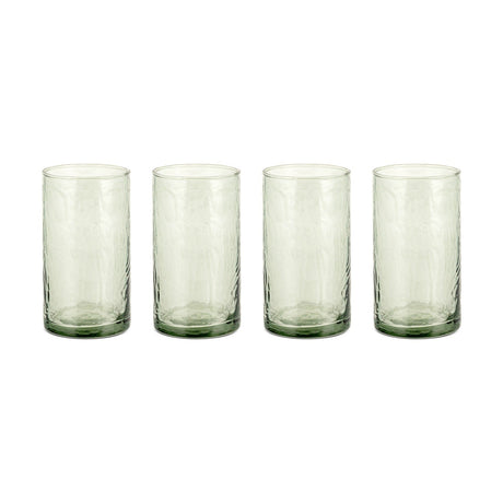 Yala Hammered Highball Tumblers - Sage Green - Set of 4