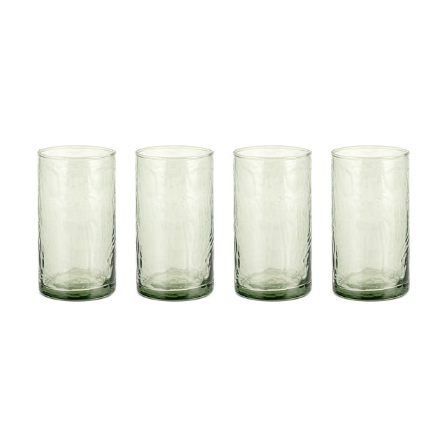 Yala Hammered Highball Tumblers - Sage Green - Set of 4