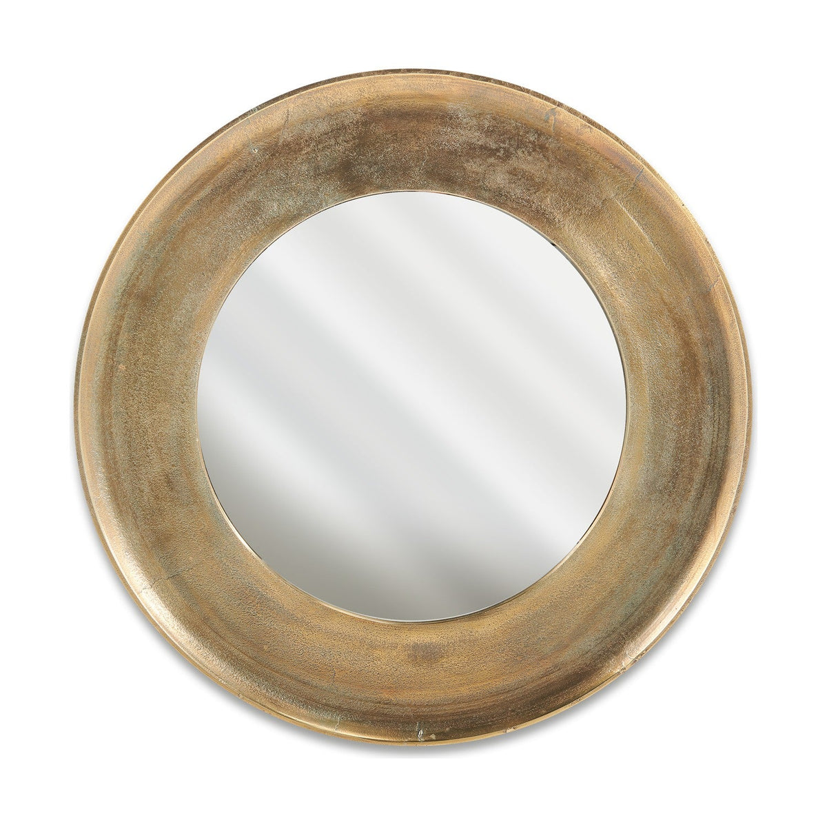 Yakira Small Round Wall Mirror - Antique Brass