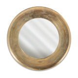 Yakira Small Round Wall Mirror - Antique Brass
