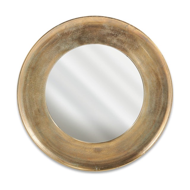 Yakira Small Round Wall Mirror - Antique Brass