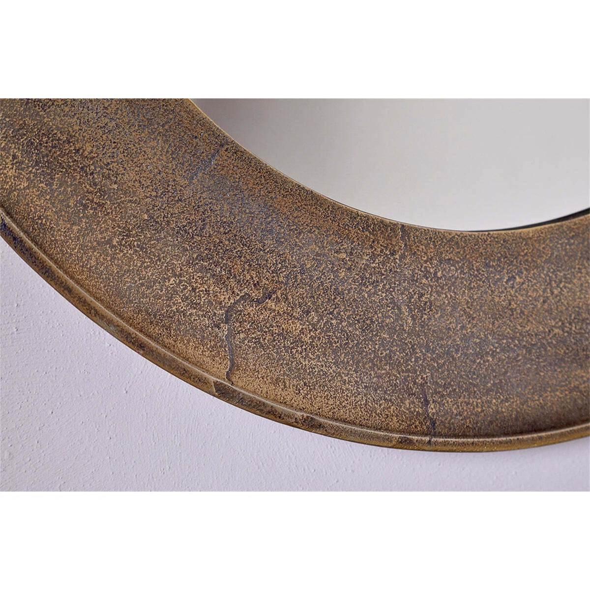 Yakira Small Round Wall Mirror - Antique Brass