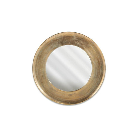Yakira Large Round Wall Mirror - Antique Brass