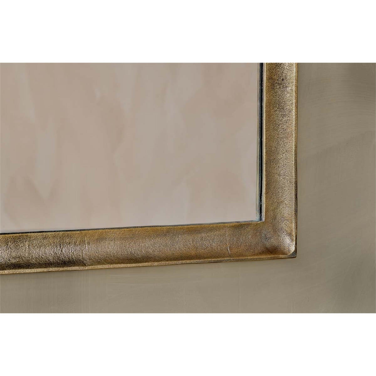 Yadur Large Rectangular Wall Mirror - Antique Brass