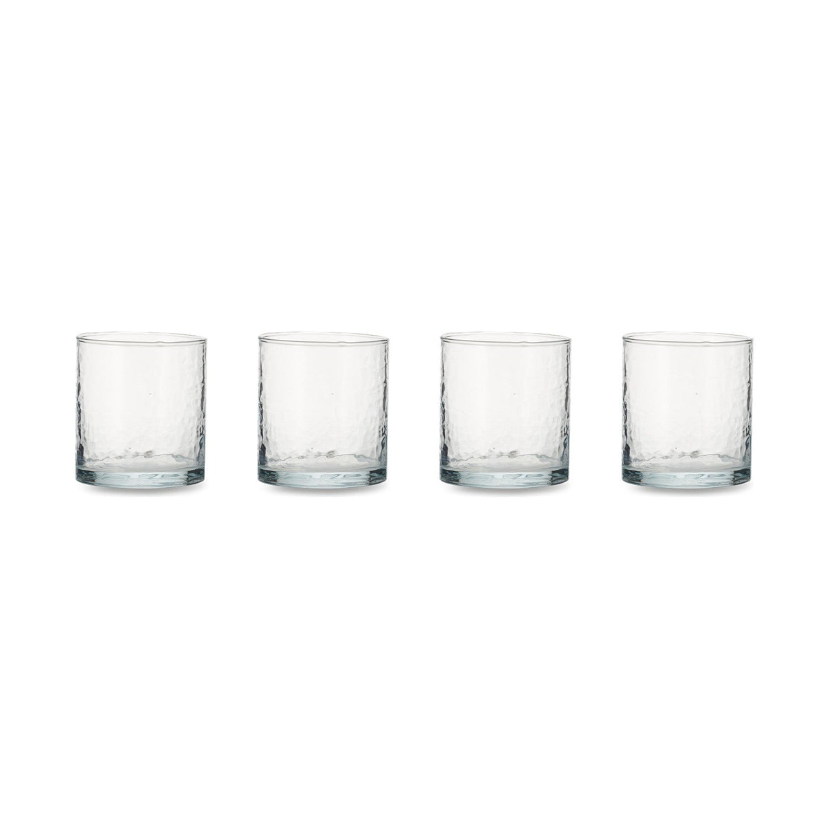 Yala Hammered Glass Tumblers - Clear - Set of 4