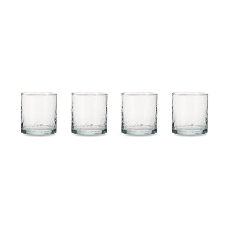 Yala Hammered Glass Tumblers - Clear - Set of 4