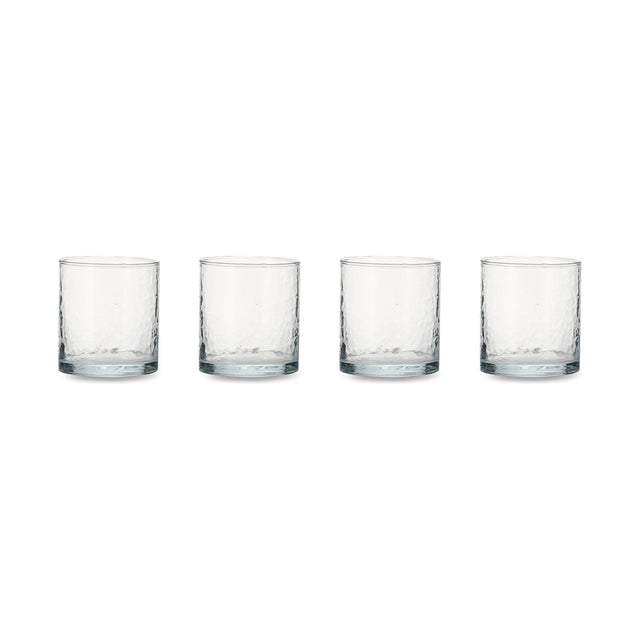 Yala Hammered Glass Tumblers - Clear - Set of 4