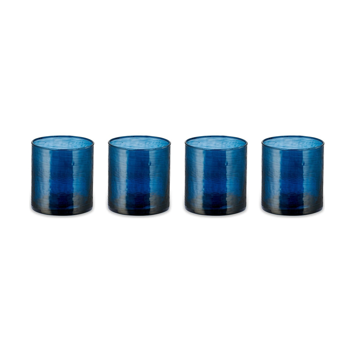 Yala Hammered Glass Tumblers - Indigo - Set of 4