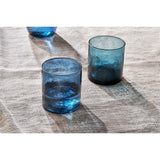 Yala Hammered Glass Tumblers - Indigo - Set of 4