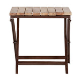 Yatin Outdoor Side Table - Natural, detail of the acacia