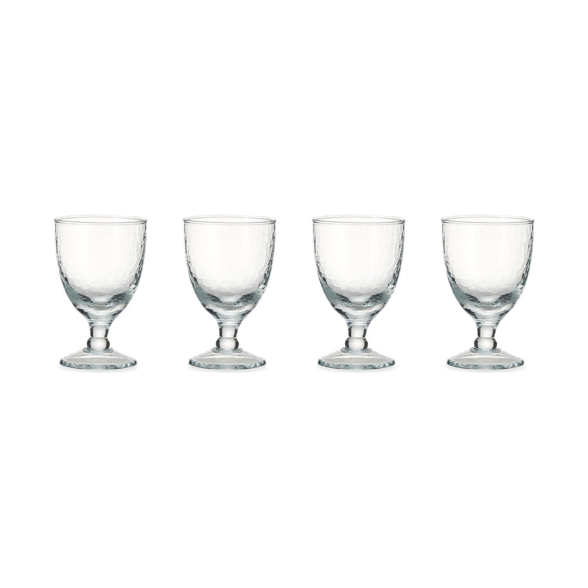 Yala Hammered Wine Glasses - Clear - Set of 4