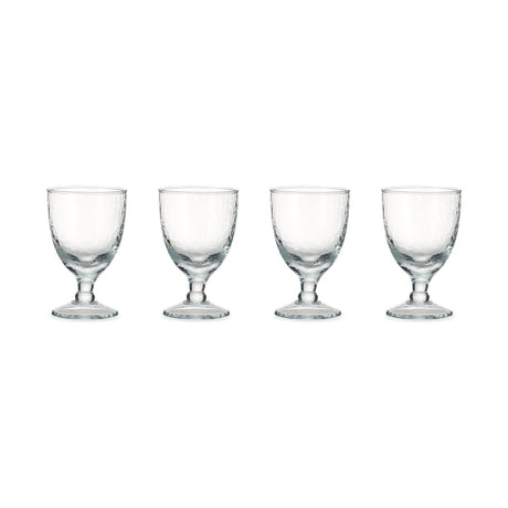Yala Hammered Wine Glasses - Clear - Set of 4