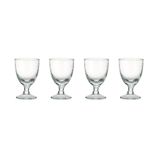 Yala Hammered Wine Glasses - Clear - Set of 4