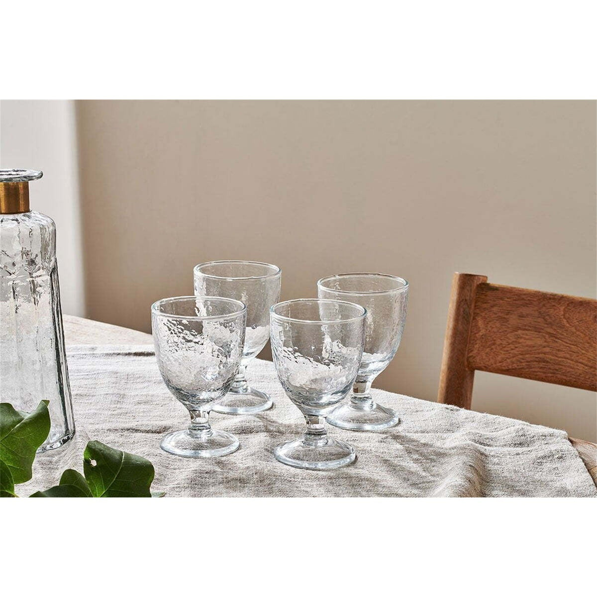 Yala Hammered Wine Glasses - Clear - Set of 4