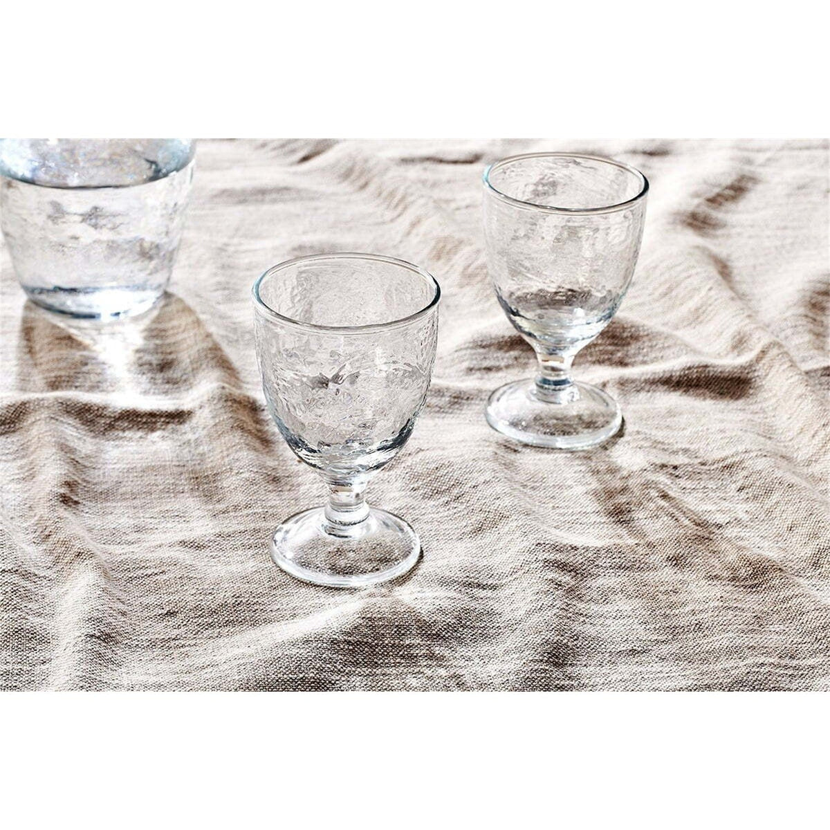 Yala Hammered Wine Glasses - Clear - Set of 4