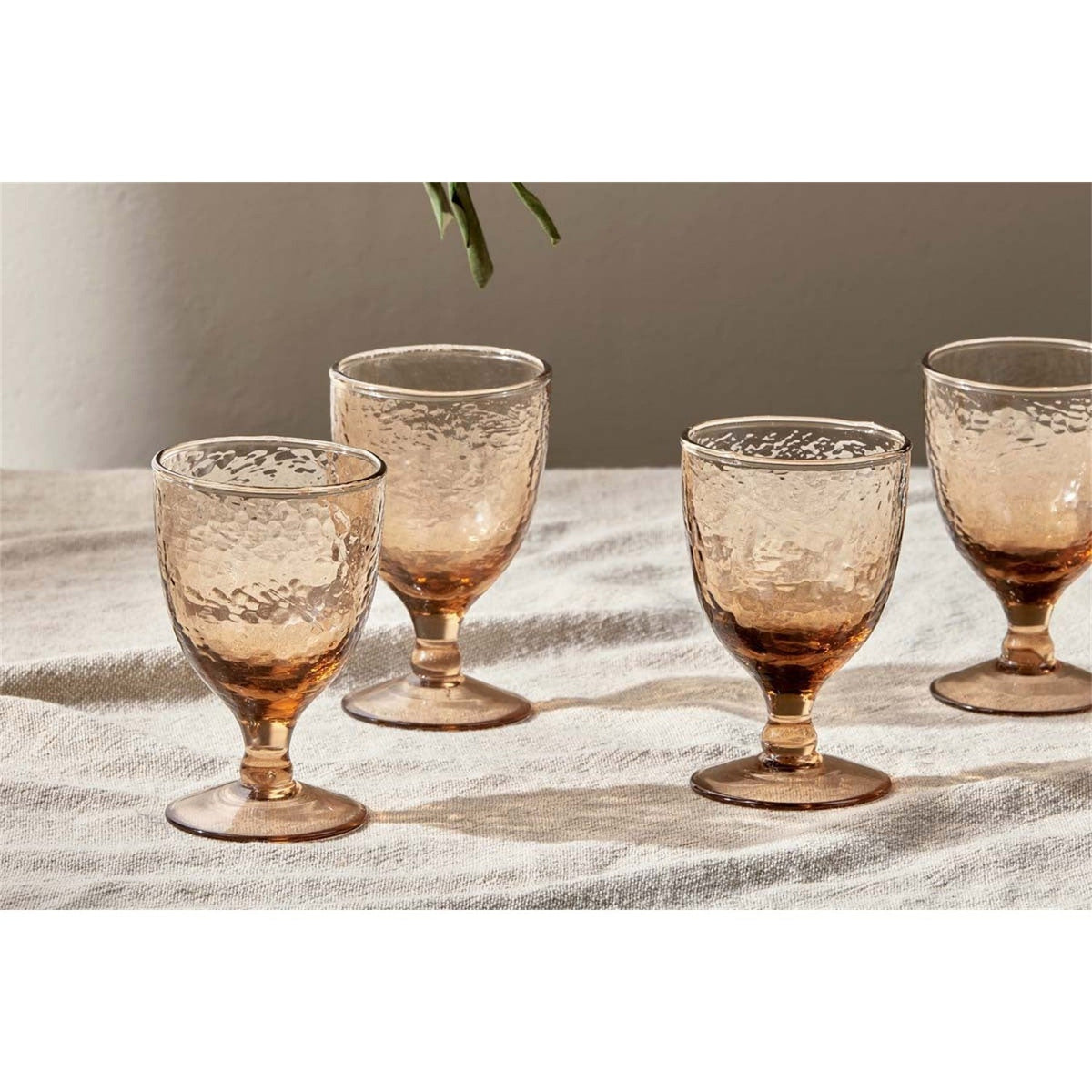 Yala Hammered Wine Glasses - Dusty Terracotta - Set of 4