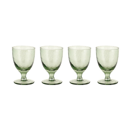 Yala Hammered Wine Glasses - Sage Green - Set of 4