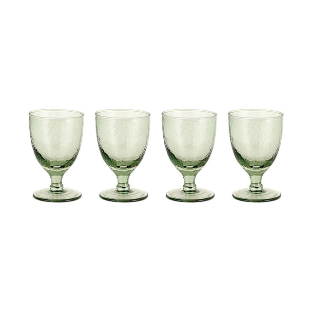 Yala Hammered Wine Glasses - Sage Green - Set of 4
