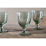 Yala Hammered Wine Glasses - Sage Green - Set of 4