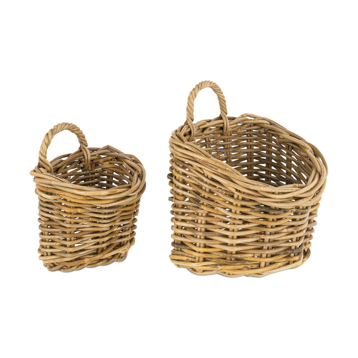 Zawar Rattan Hanging Baskets - Natural (Set of 2)