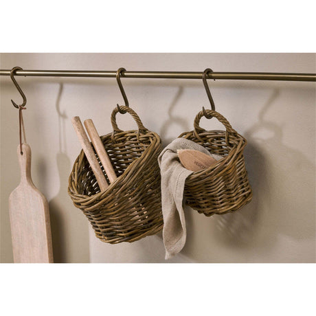 Zawar Rattan Hanging Baskets - Natural (Set of 2), styled