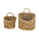 Zawar Rattan Hanging Baskets - Natural (Set of 2), detail of the rattan